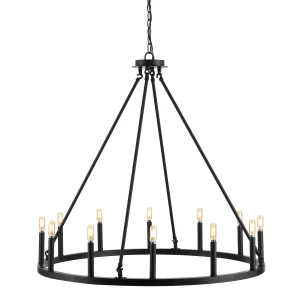 Black Ring Chandelier 36"